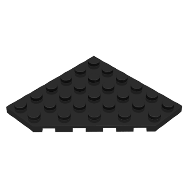 Wig, Plaat 6x6 afgesneden hoek Black